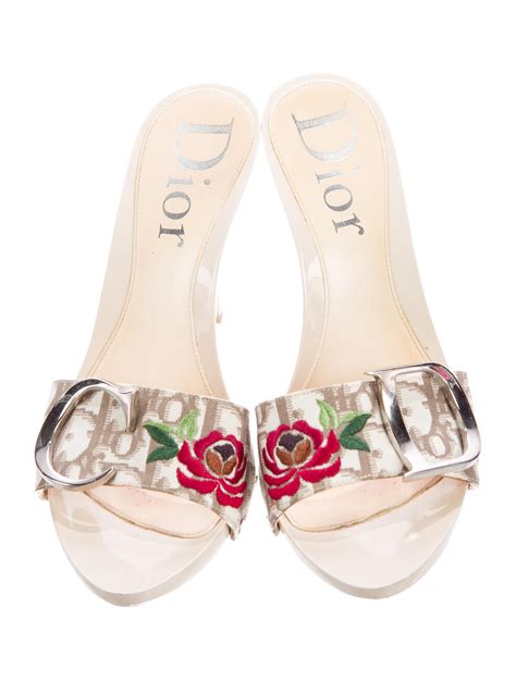 dior floral embored sandals|Dior summer sandals.